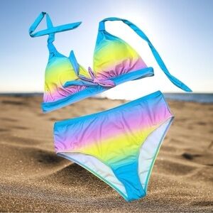 PASTEL RAINBOW Bikini Swimsuit Size L